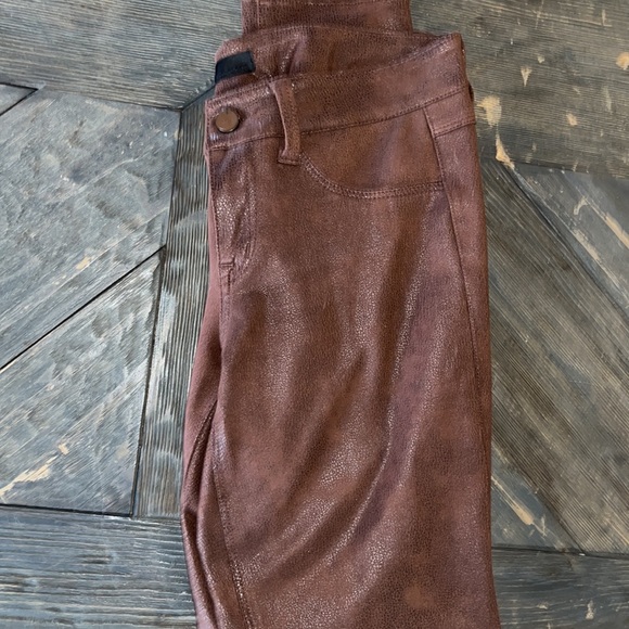 Faux leather brown pants, worn only a couple of times - Picture 3 of 4